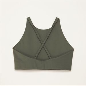Girlfriend Collective Topanga Halter Bra in Thyme